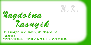 magdolna kasnyik business card